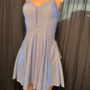 B. Smart Blue Glitter Strappy Dress – Perfect for Easter or Prom!